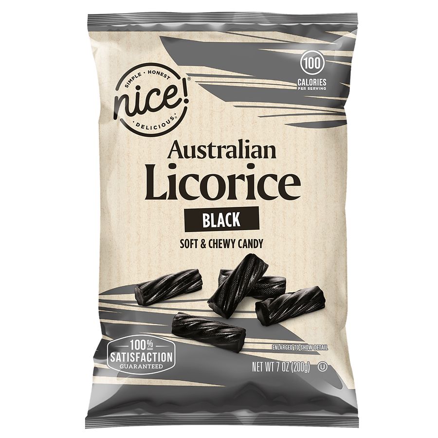 Black licorice candy lasopainside