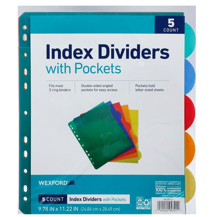 Wexford Index Dividers with Pockets