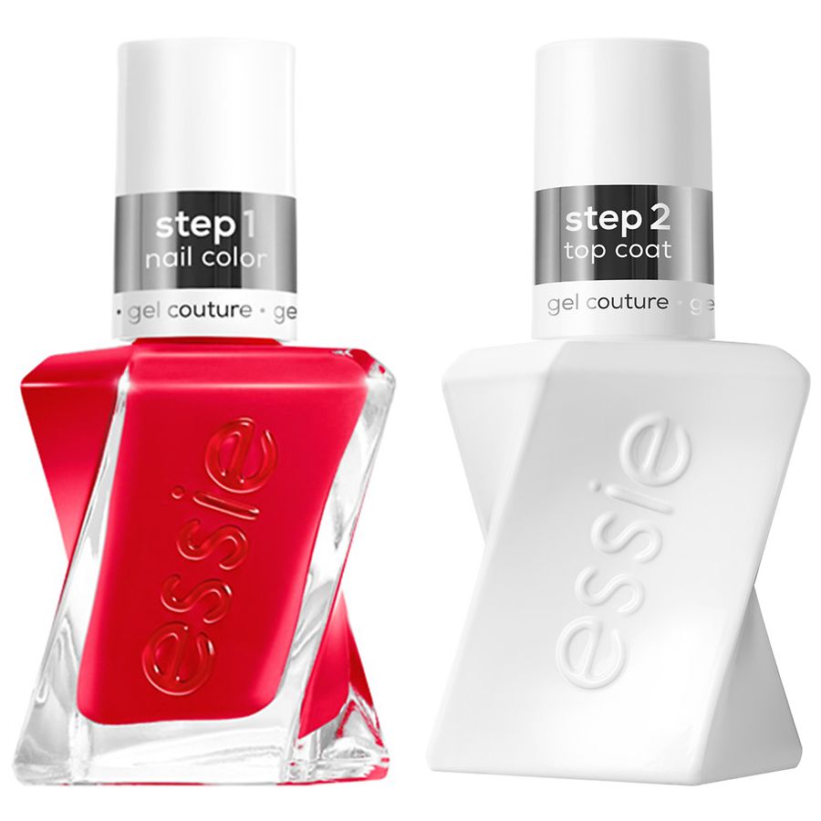 essie Red and Top Coat, 8-Free Vegan, Rock the Runway + Top Coat