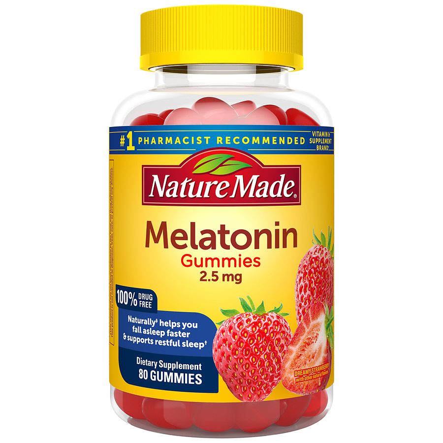 Nature Made Melatonin 2.5 mg Gummies Strawberry | Walgreens