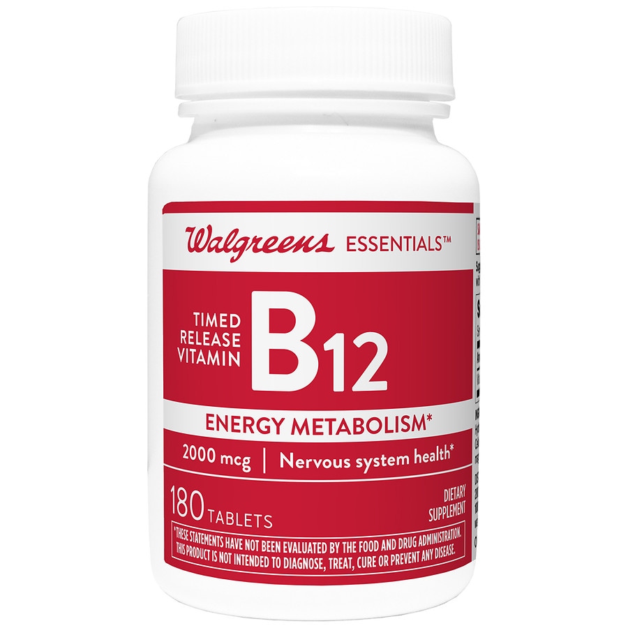 Walgreens Essentials Time Release Vitamin B12 2000mcg Tablets