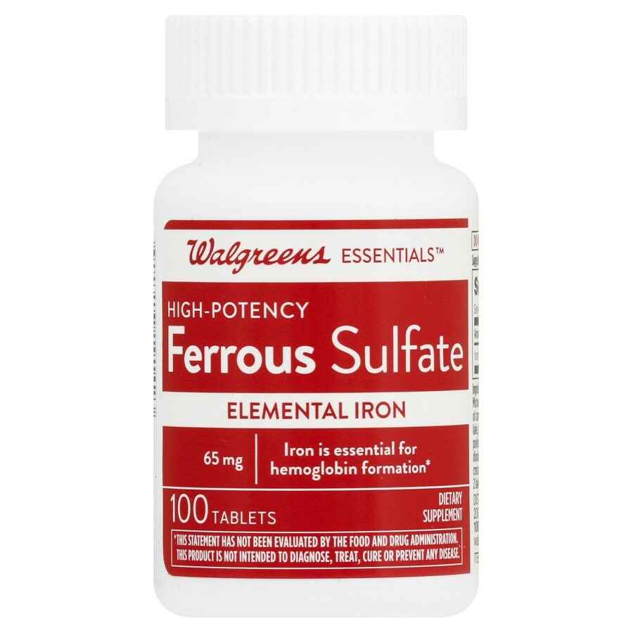  Walgreens Ferrous Sulfate 65mg High Potency 