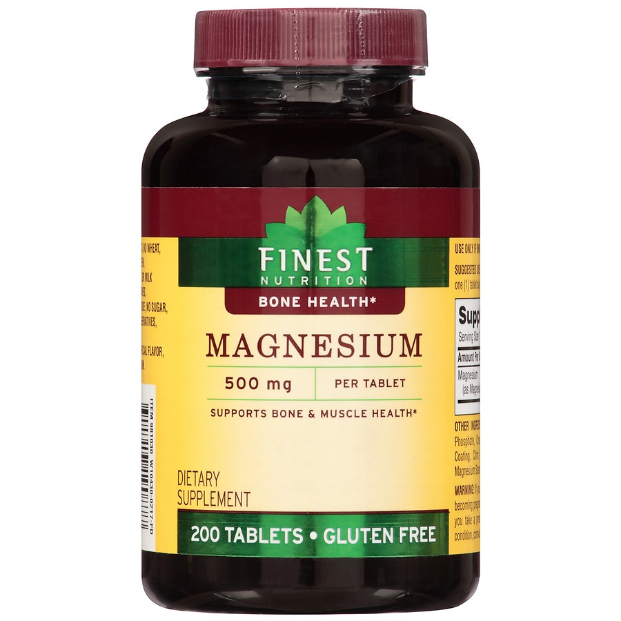  Finest Nutrition Magnesium 500 mg Dietary Supplement Tablets 