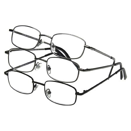 Dark Tinted Bifocal Sunglass Readers Metal Frame Mens Reading Glasses 1.25 3.25 