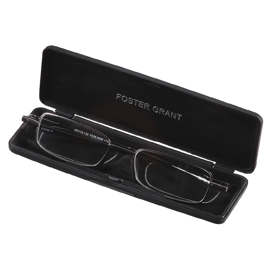 Foster Grant Gavin Fold Flat Reading Glasses +2.75 Gun
