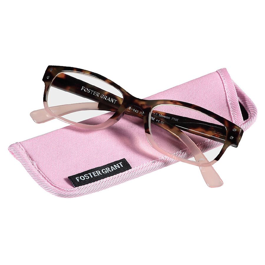 Foster Grant Monroe Reading Glasses +1.50 Pink