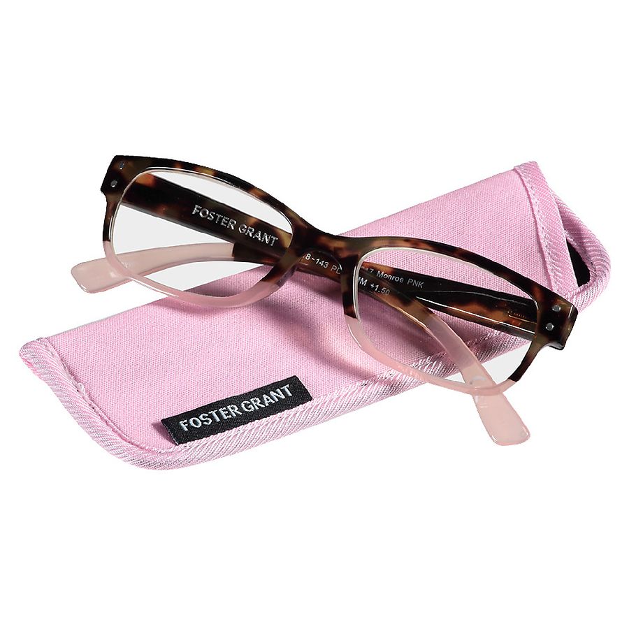 Foster Grant Monroe Reading Glasses +2.50 Pink