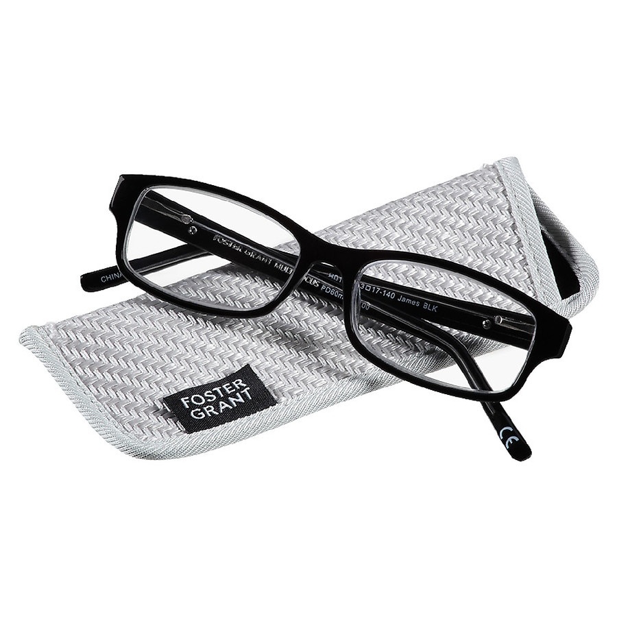  Foster Grant James Multi Focus Reading Glasses +1.25 Black 