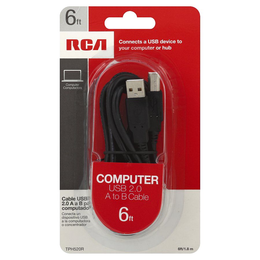 RCA USB 2.0 A to B Cable 6 foot | Walgreens