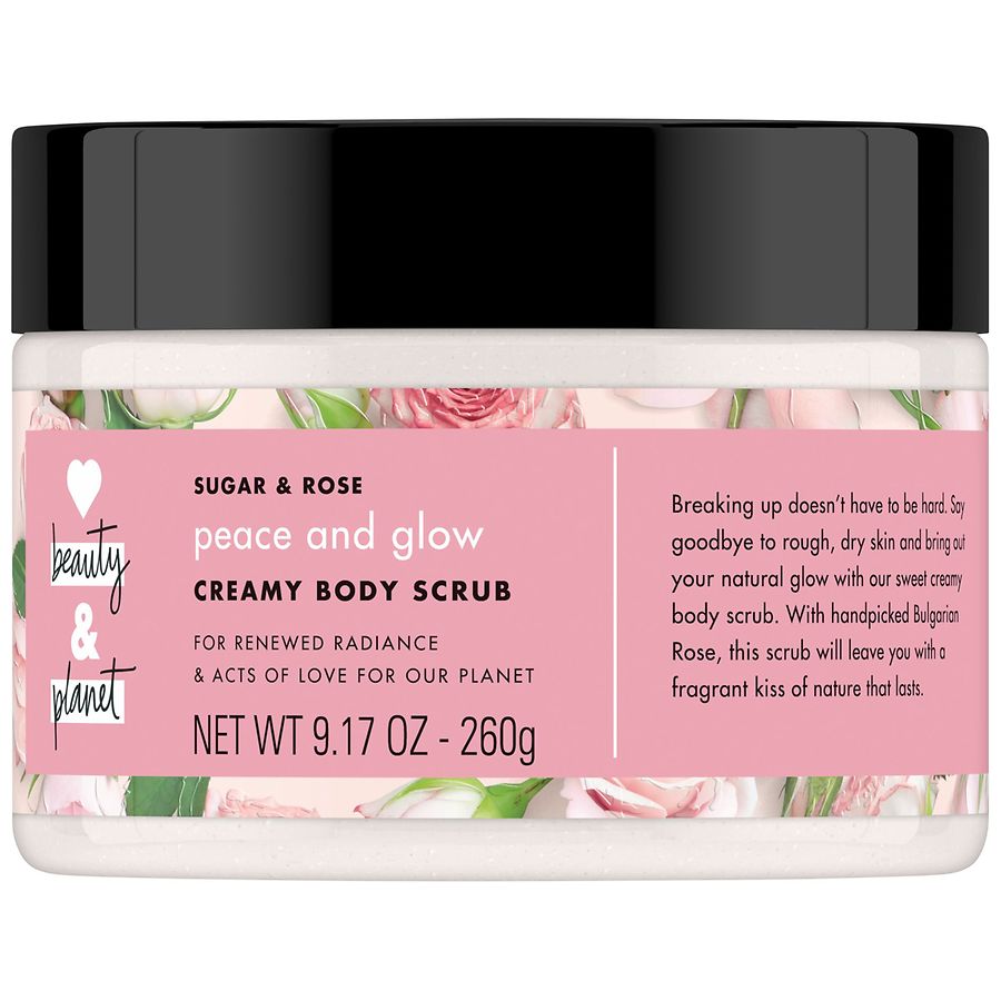 Love Beauty Planet Peace And Glow Creamy Body Scrub Sugar Rose Scrub Walgreens