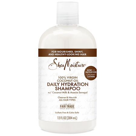 SheaMoisture 100% Virgin Coconut Oil Daily Hydration Shampoo Sulfate-Free for All Hair Types 13 oz , pack of 2