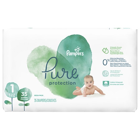 UPC 037000769262 product image for Pampers Pure Protection Diapers Size 1 Size 1 - 35.0 ea | upcitemdb.com