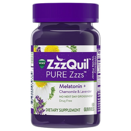 UPC 323900039384 product image for ZzzQuil PURE Zzzs Dietary Supplement Gummies Wildberry Vanilla - 60 ea | upcitemdb.com