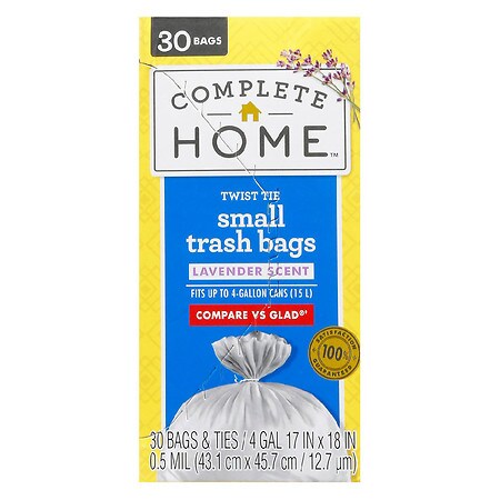 3 Packs 150 total Scented Small 4 Gallon Garbage Trash Bags Bathroom Kitchen 