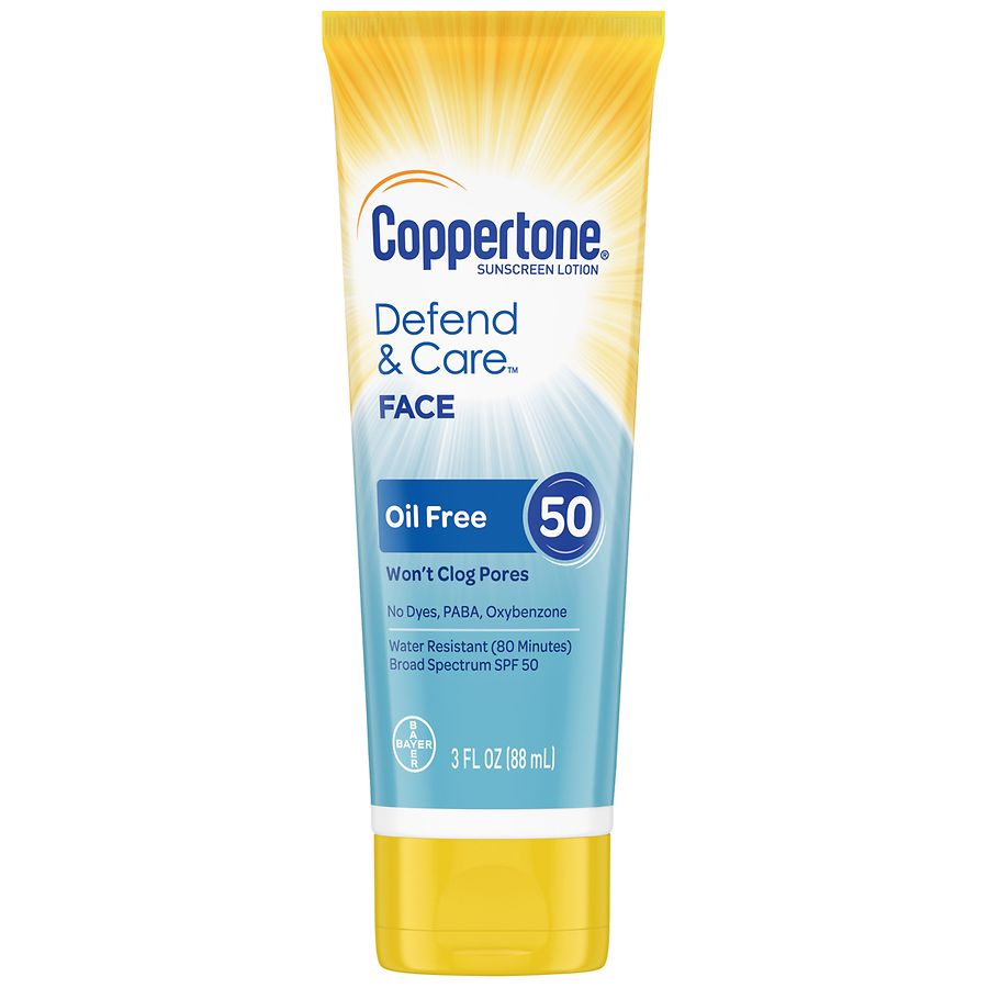  Coppertone Sunscreen Oil Free Face Lotion SPF 50 