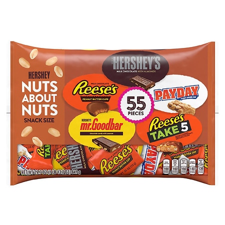 Hershey's Halloween Snack Size Nut Lovers Assorted - 0.54 oz x 55 pack