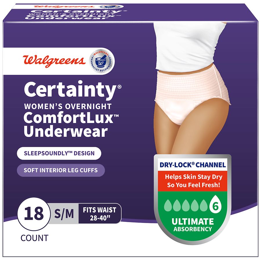 Walgreens Certainty Women's Overnight Underwear, Ultimate Absorbency Small/Medium