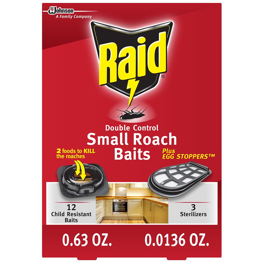 pack - 1 Hot Raid Double Control Small Roach Baits Plus Egg Stopper 12 Ct for sale online 