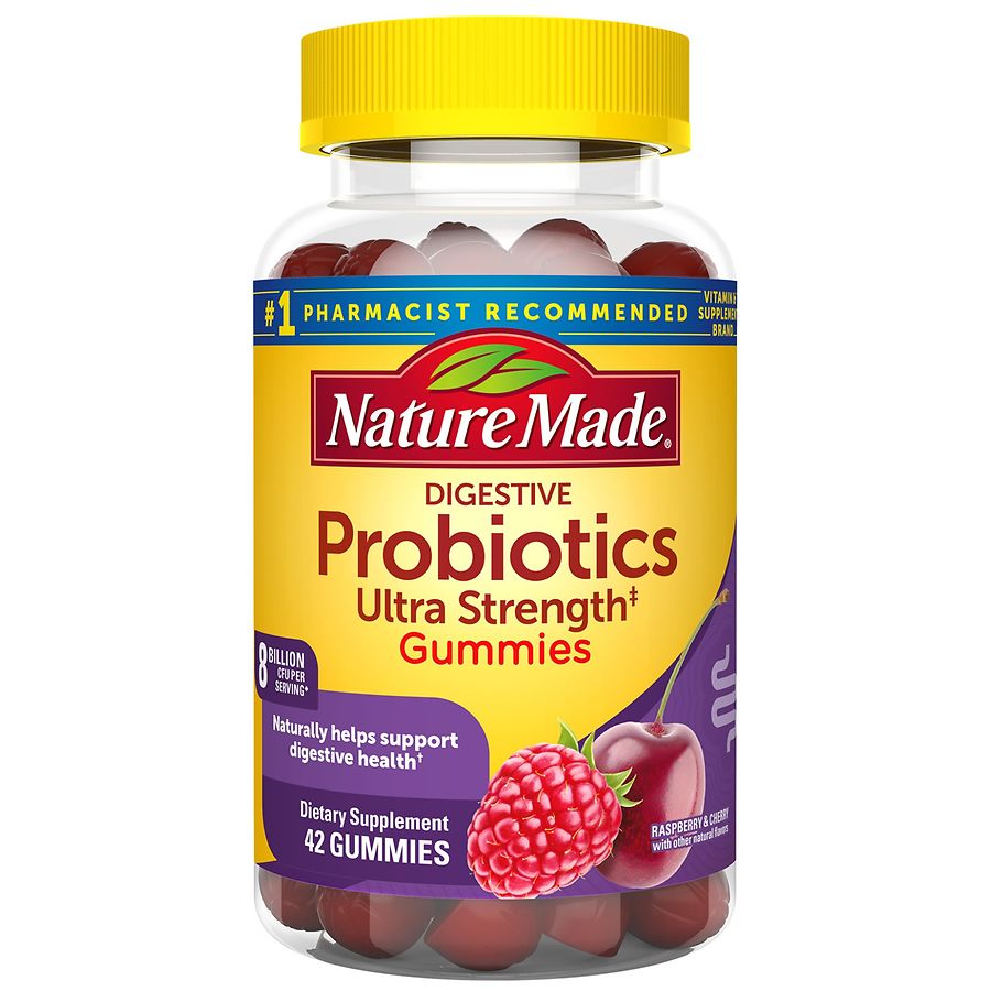 Nature Made Ultra Strength Digestive Probiotics Gummies 8 Billion Cfu Per S...