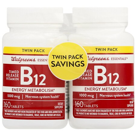 Walgreens Vitamin B12 1000mcg Timed Released Twin - 160.0 ea x 2 pack Walgreens Vitamin B12 1000mcg Timed Released Twin - 160.0 ea x 2 pack