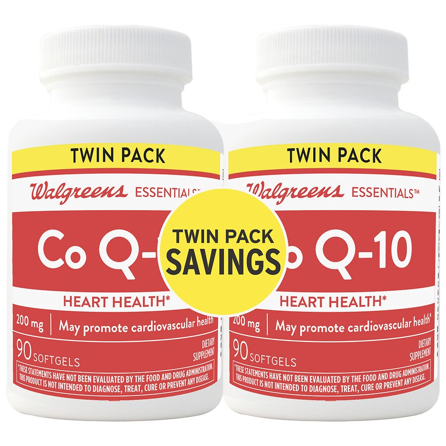 Walgreens Essentials Co Q 10 0mg Softgels Twin Pack Walgreens