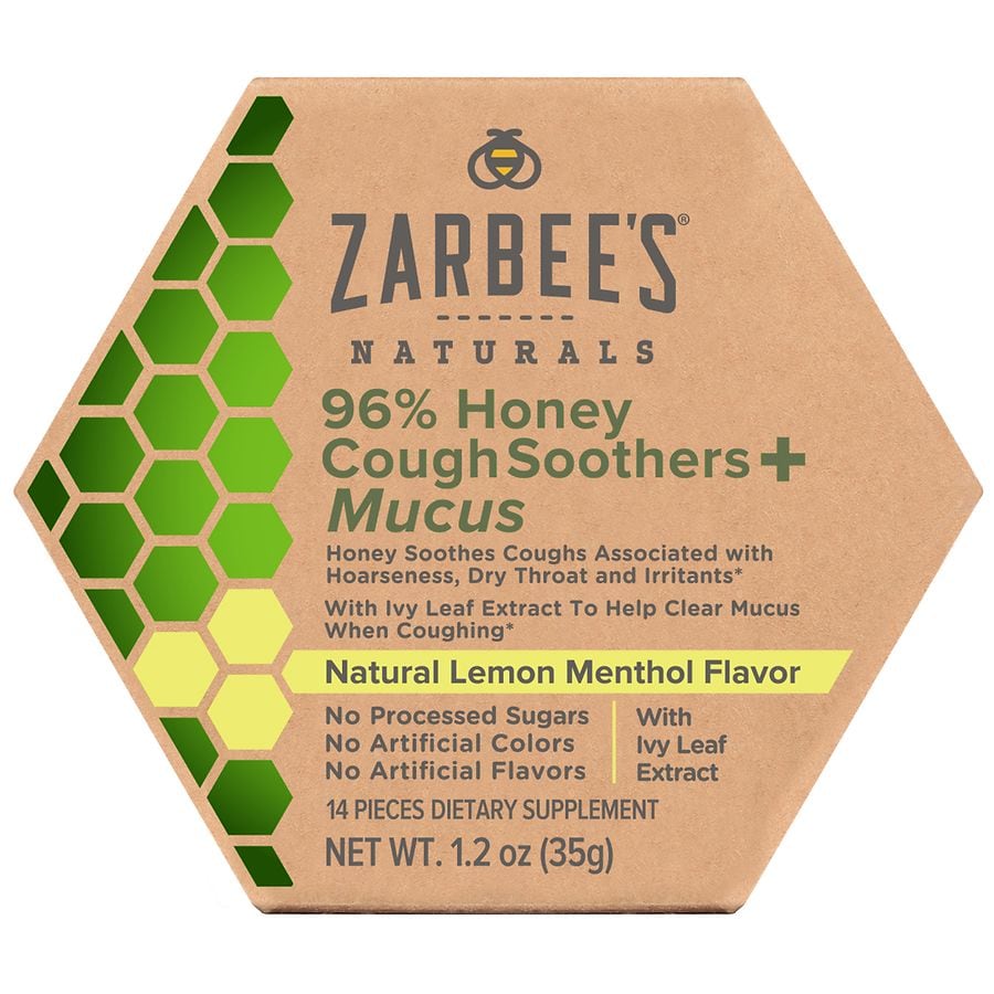 Zarbee S Naturals Cough Mucus Soothers Honey With Ivy Leaf Lemon