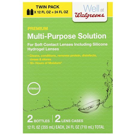 Walgreens Premium Multi-Purpose Solution With Lens Case - 12 fl oz x 2 pack