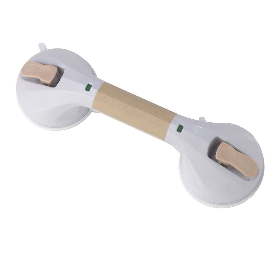 Drive Medical Suction Cup Grab Bar 12 Inch, White and Beige