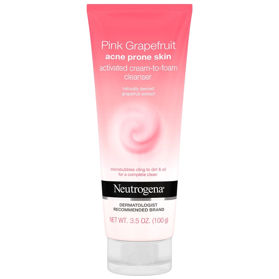  Neutrogena Pink Grapefruit Acne Prone Skin Activated Cream-to-Foam Cleanser 