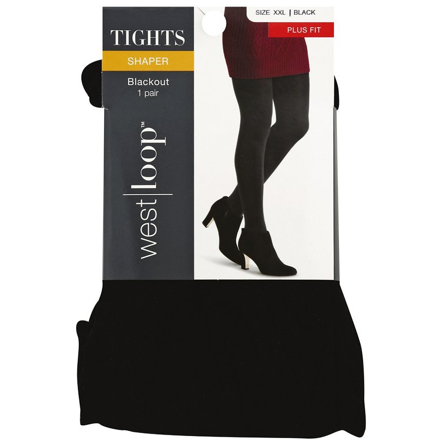  West Loop Blackout Opaque Tights XXL Black 