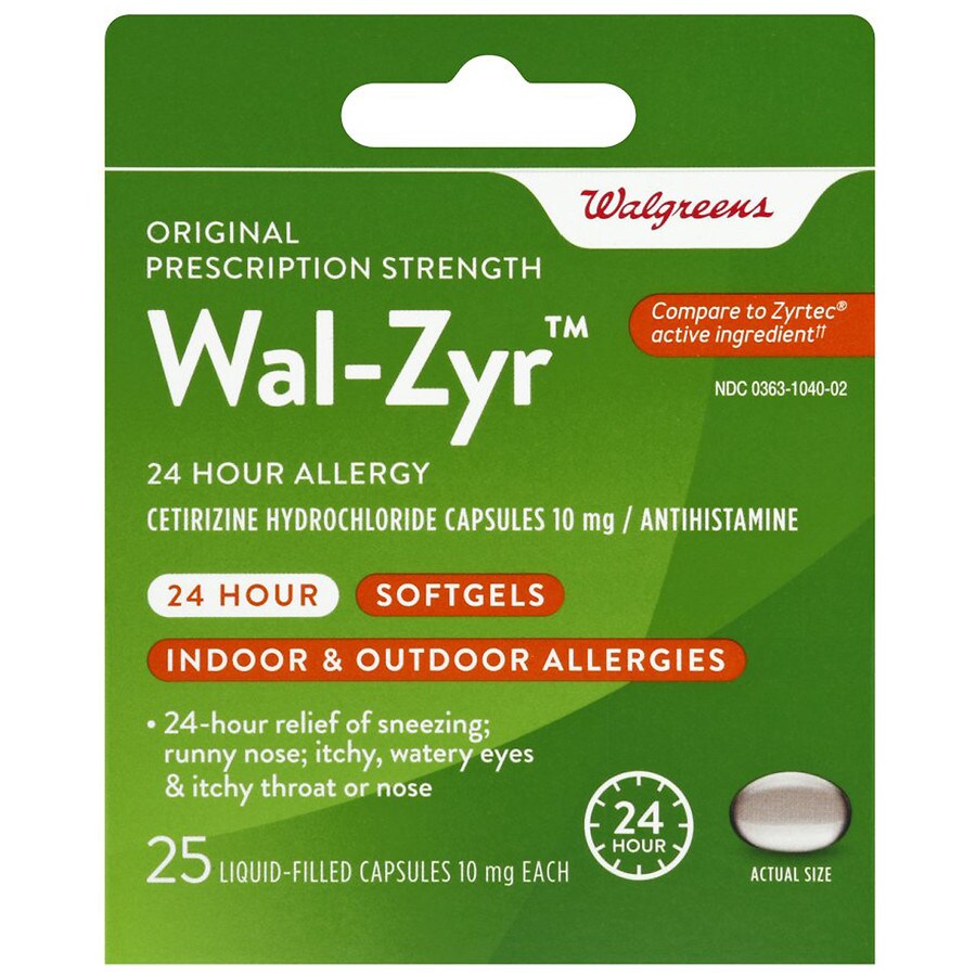  Walgreens Wal-Zyr 24 Hour Allergy Liquid Capsules 