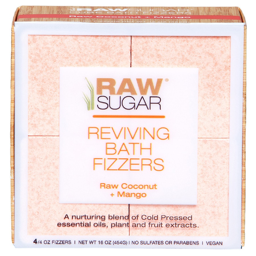  Raw Sugar 4 Pack Bath Fizzer Raw Coconut + Mango 