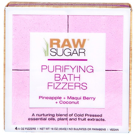 Raw Sugar 4 Pack Bath Fizzer Pineapple + Maqui Berry + Coconut