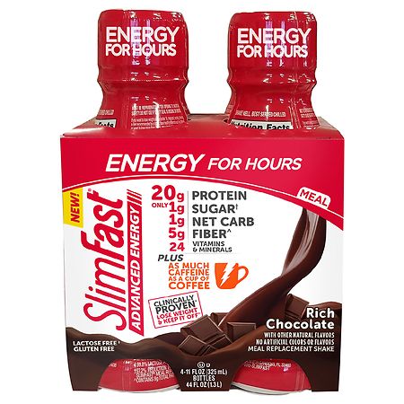 ADVANCED ENERGY RICH CHOCOLATE MEAL REPLACEMENT SHAKE 11 fl oz 4 pack best by 05/17/2021