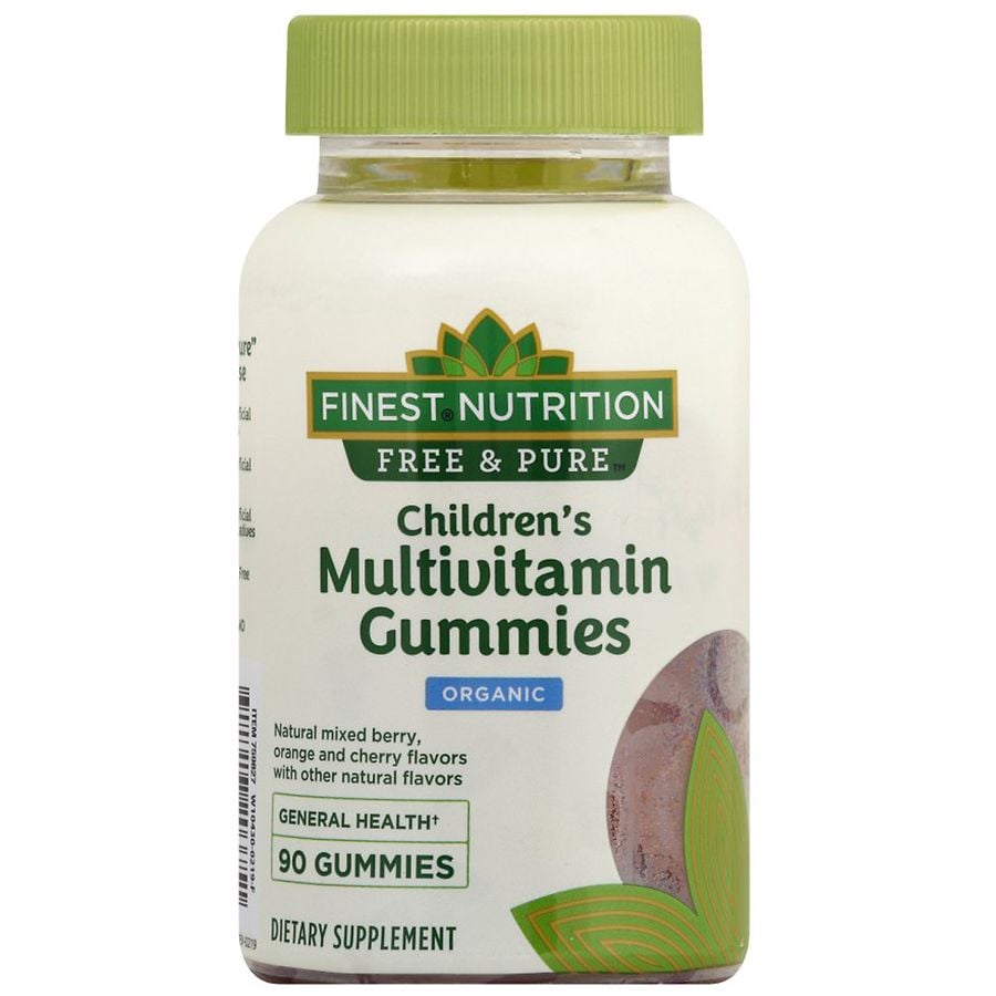  Finest Nutrition Free & Pure Kids Multi Gummy Raspberry, Strawberry and Cherry 