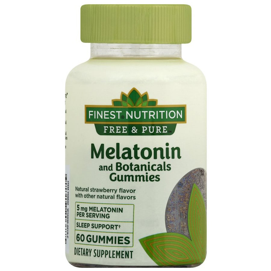Finest Nutrition Free & Pure Sleep Support Melatonin + Botanicals Gummies Strawberry