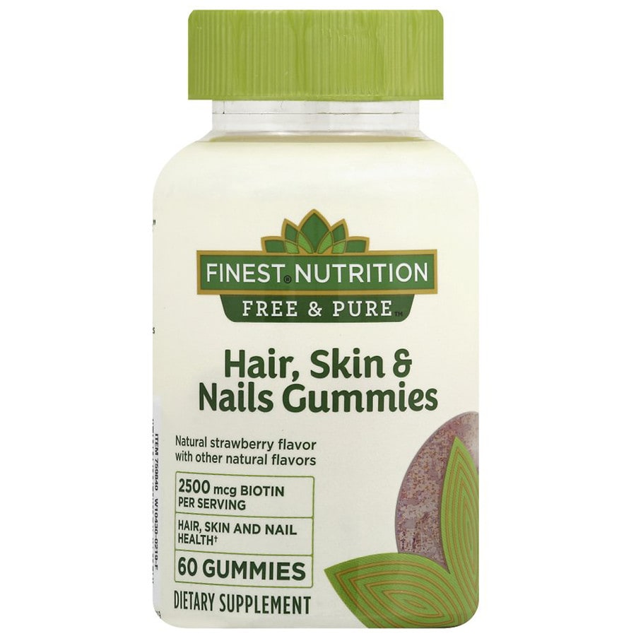 Finest Nutrition Free & Pure Hair Skin Nails Gummies Strawberry