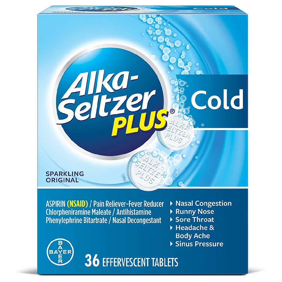  Alka-Seltzer Plus Cold Sparkling Original Effervescent Tablets 