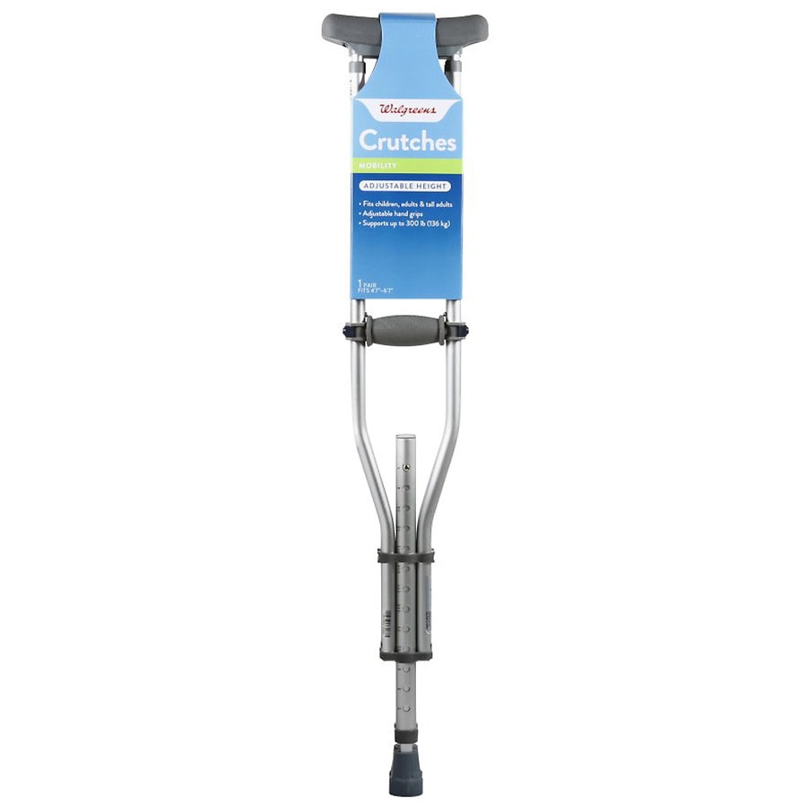  Walgreens Universal Adjustable Height Crutches 