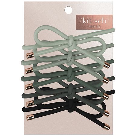 Kitsch Bow Hair Ties Black Gray Walgreens