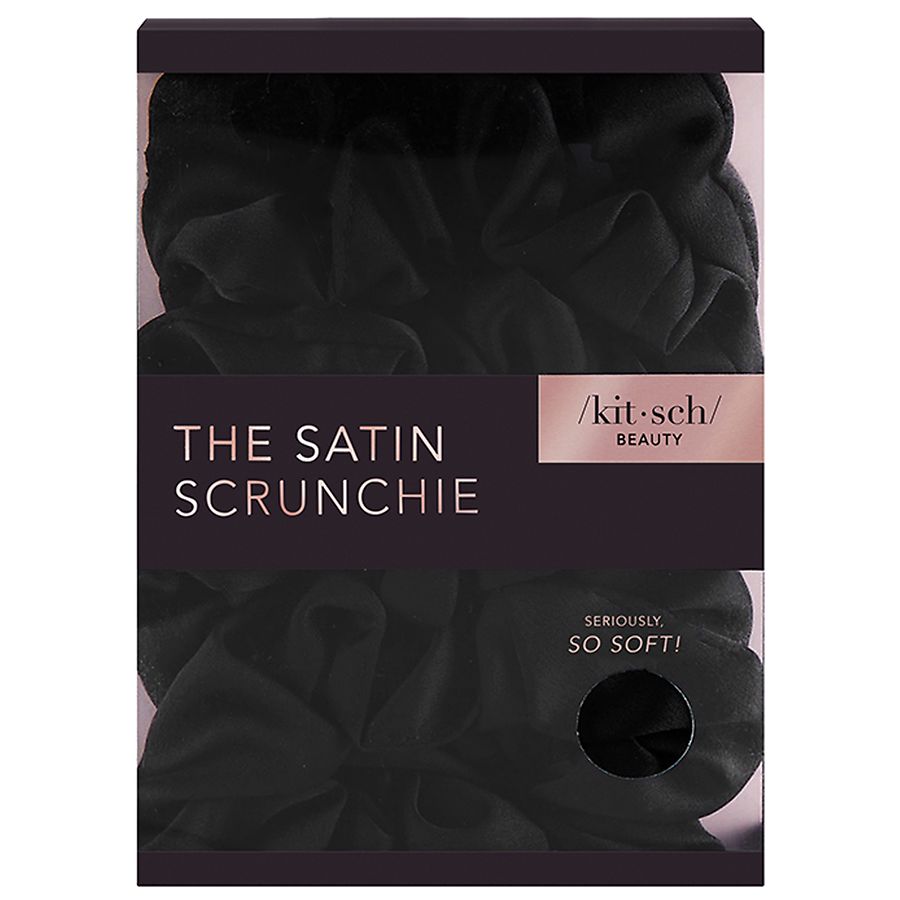 Kitsch Satin Scrunchies Black Walgreens