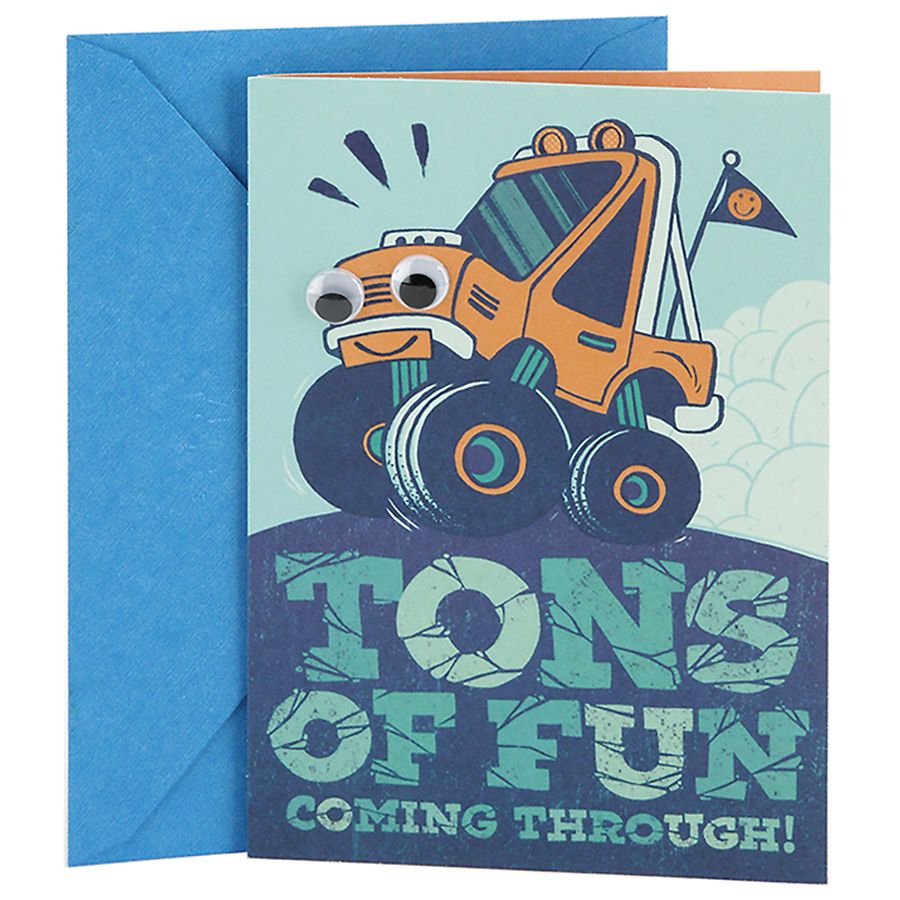 Hallmark Birthday Card for Kids (Monster Truck Sticker)