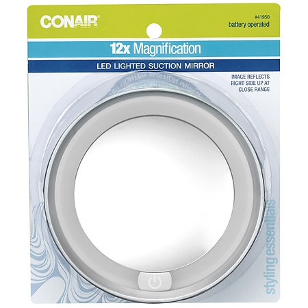 Conair 12x Magnification Dome Lighted Mirror Silver Walgreens Conair 12x Magnification Dome Lighted, How To Replace Bulb In Revlon Makeup Mirror