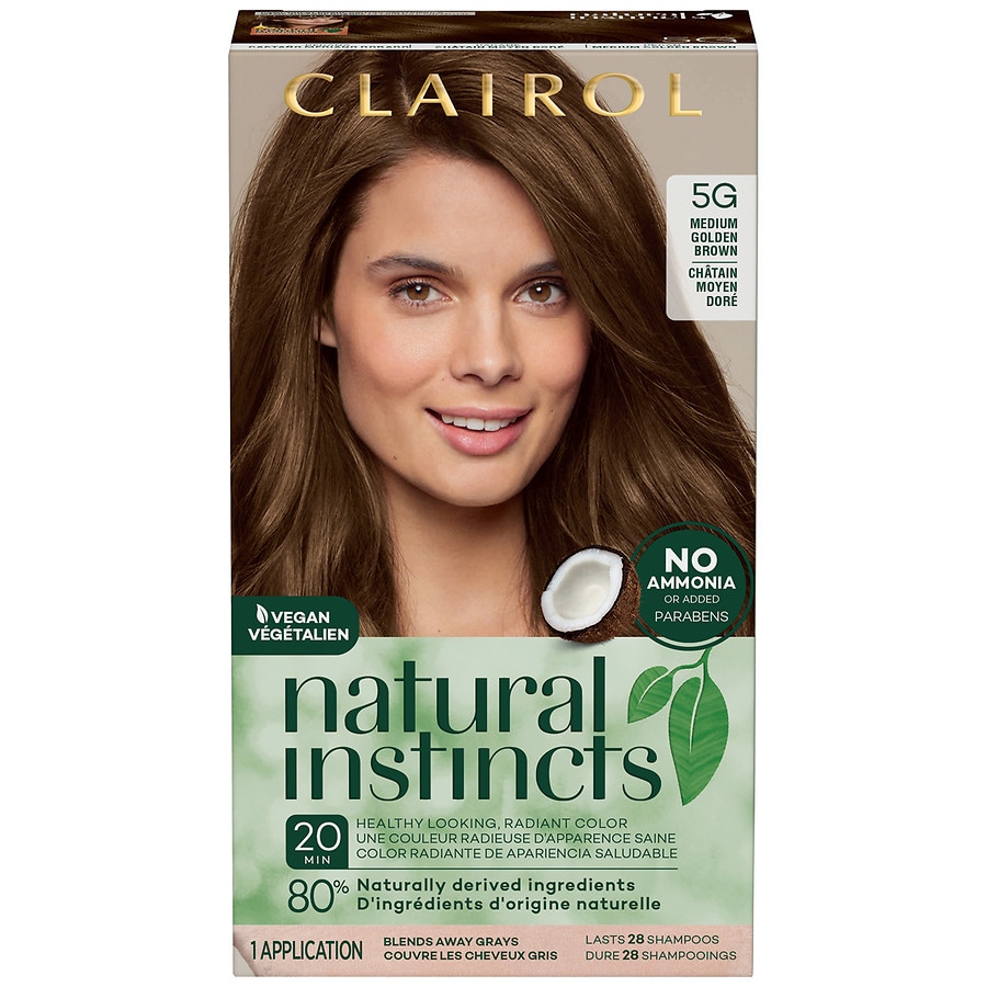 Clairol Natural Instincts Hair Color, 5G MEDIUM GOLDEN BROWN, Pecan