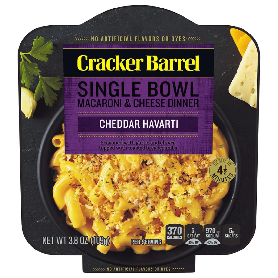  Cracker Barrel Single Bowl Macaroni & Cheese Dinner Cheddar Havarti 