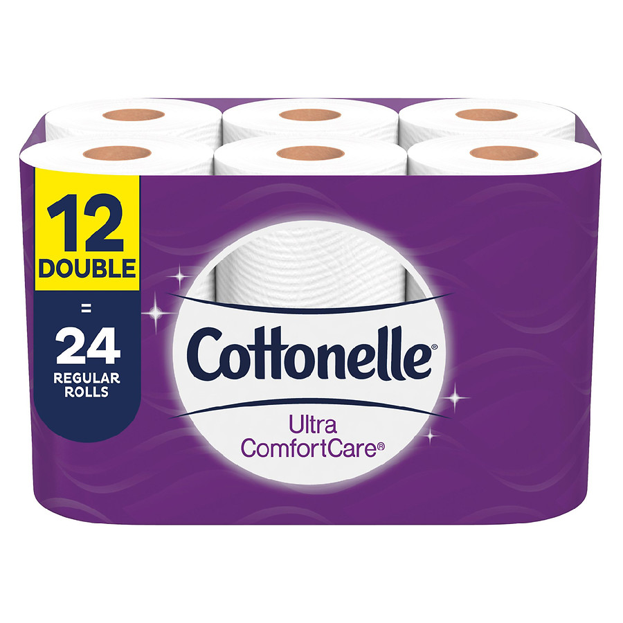  Cottonelle Toilet Paper, 12 Double Rolls, Soft Bath Tissue 