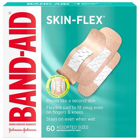 ( pack of 6)) BANDAID SKIN FLEX ASSORTED 60 Count