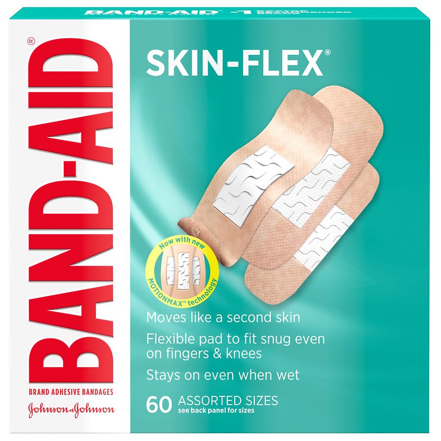  Band-Aid Skin-Flex Adhesive Bandages Assorted Sizes 