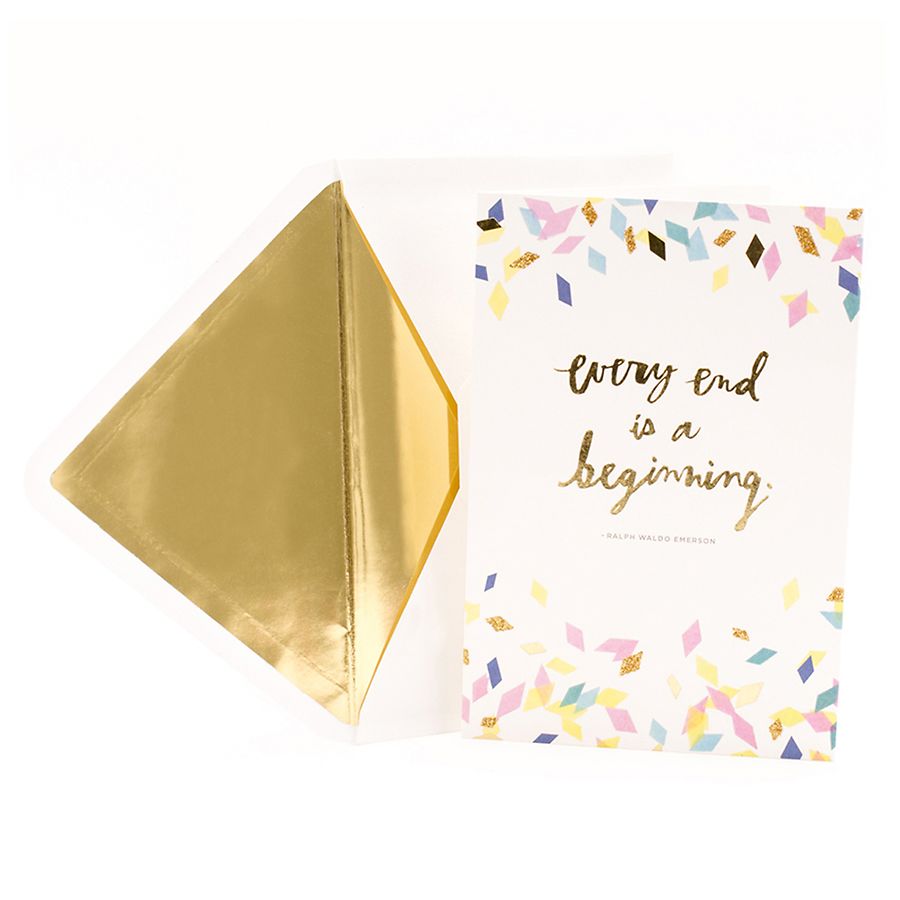 Hallmark Signature Graduation Card (Every End Is a Beginning Ralph Waldo Emerson Quote)