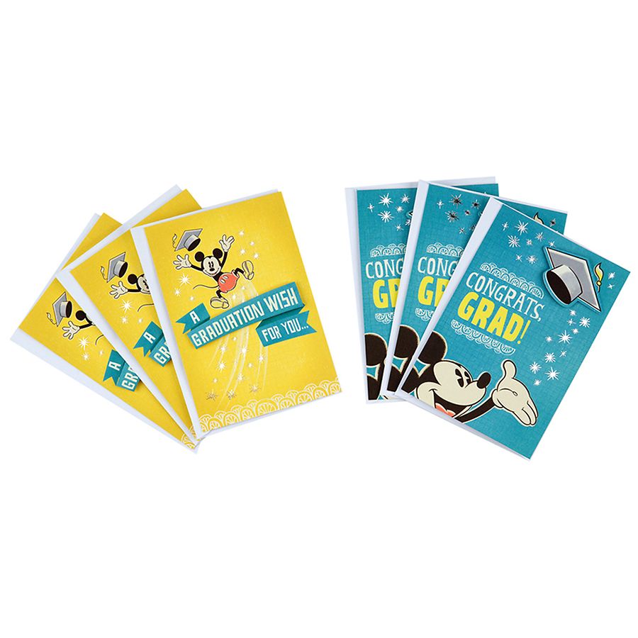 Hallmark Disney Graduation Cards Assorted, Mickey Mouse Congrats (Cards, Envelopes)